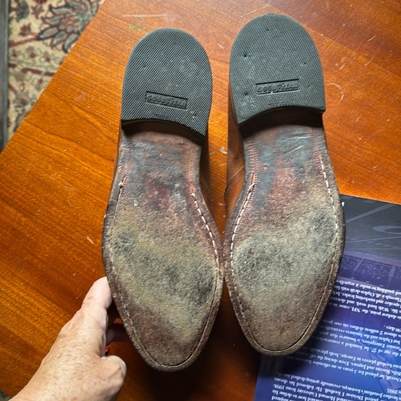 PRICE DROP ITALIAN Johnston Murphy Cellini Loafers 10.5 Brown Leather Shoes Mens - Picture 6 of 8